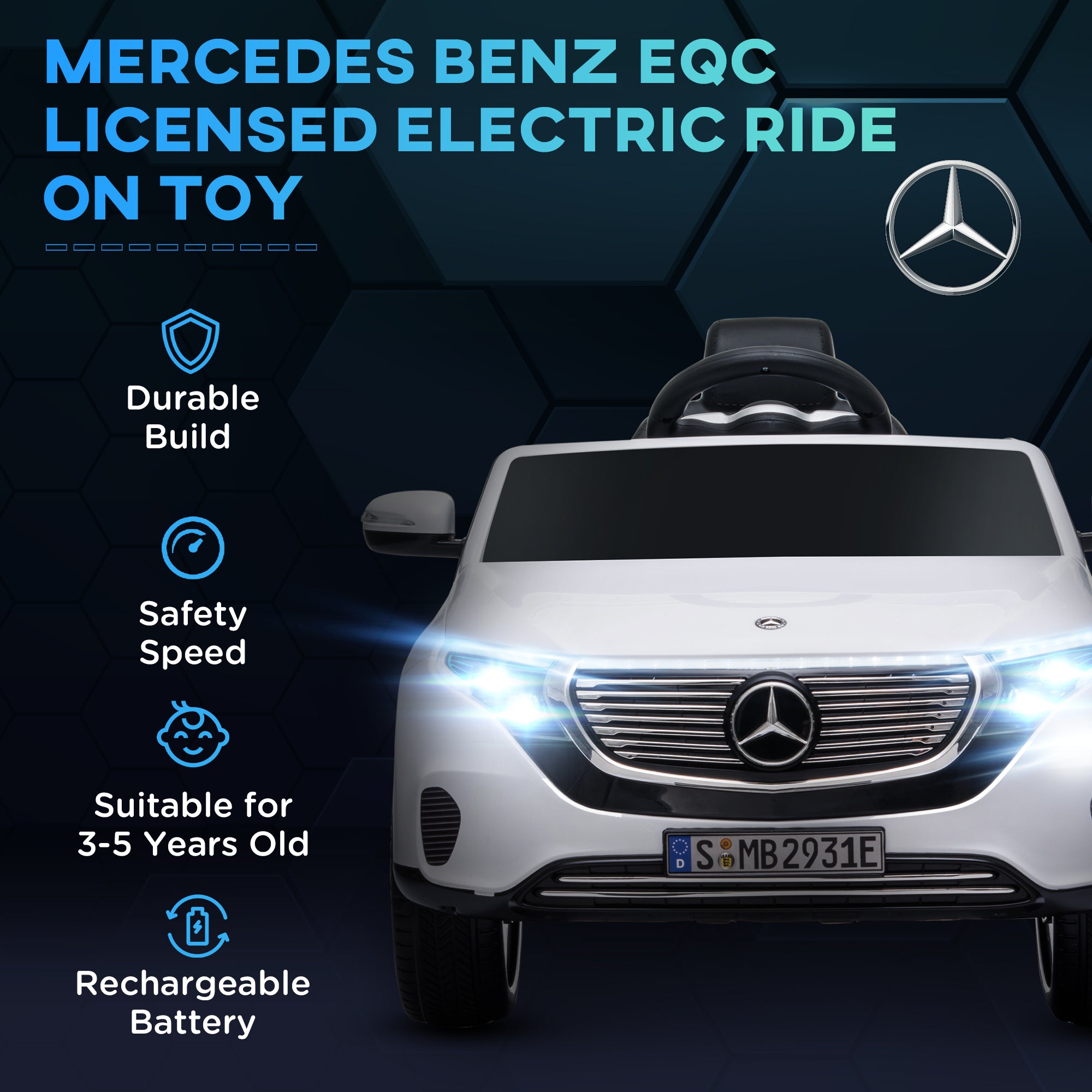 Benz EQC 400 12V Kids Electric Car Ride On Toy w/ Remote Control