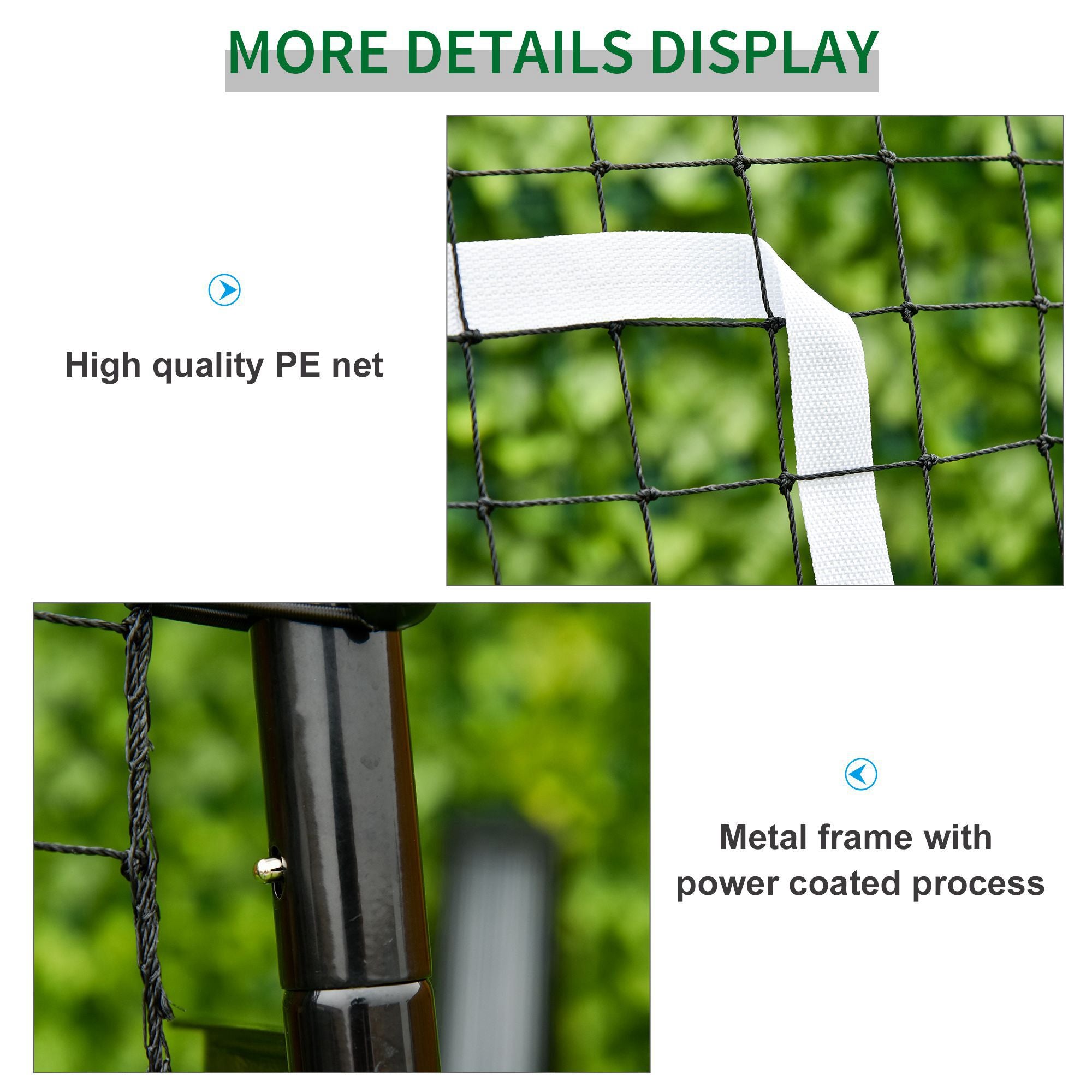 Foldable Football Rebounder Net, Football Goal Training Aid Soccer Kickback Target Zone Goal Play Adjustable Angles for Kids & Adult Black