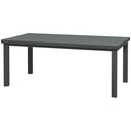 6-8 Seater Extending Aluminium Garden Table with Tempered Glass Top - Charcoal Grey