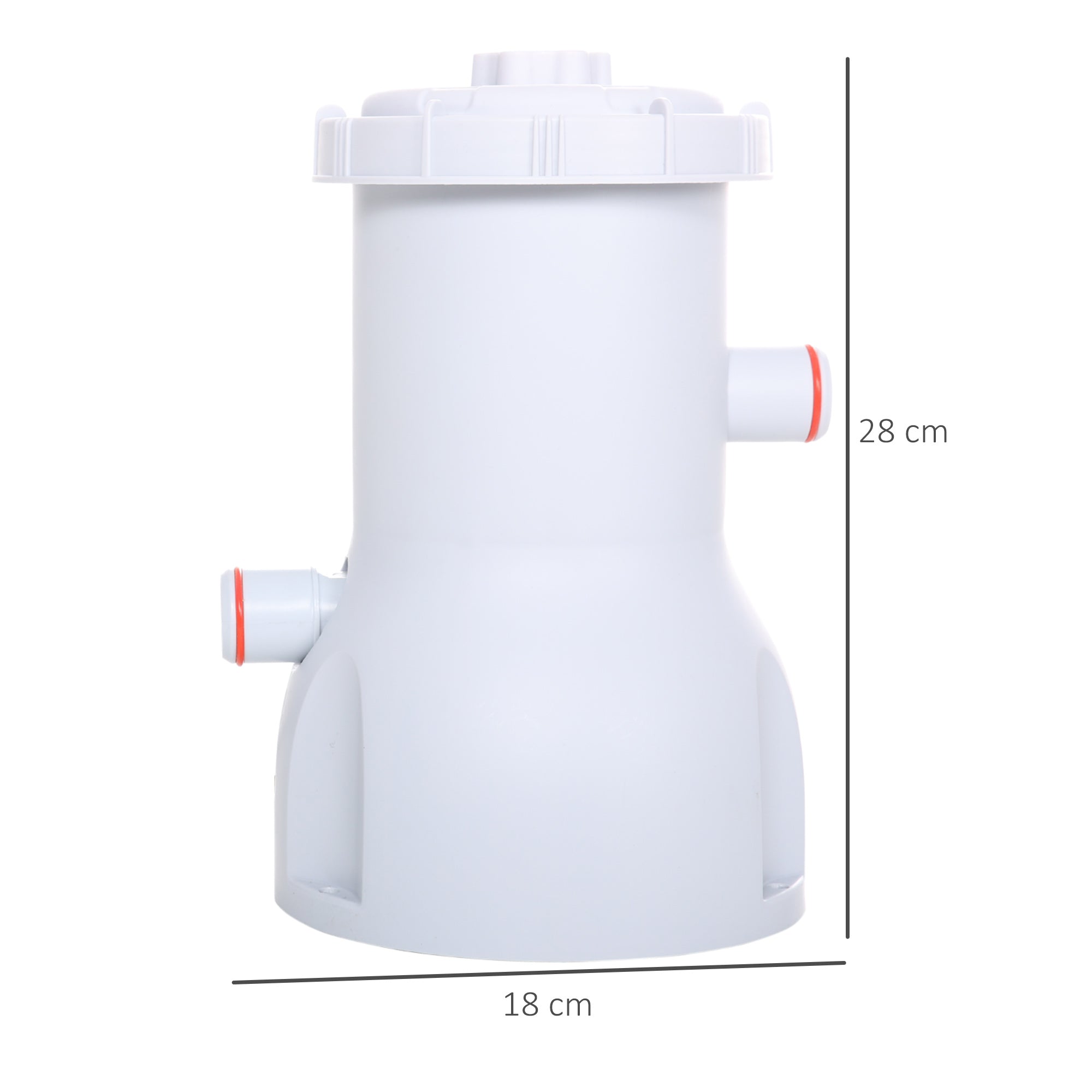 Cartridge Filter Pump for 13'-15' Above Ground Pools 800GPH with Hose & Clamps - White