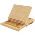 Adjustable Beechwood Wooden Table Easel Box with Storage Drawer - Natural Wood Finish