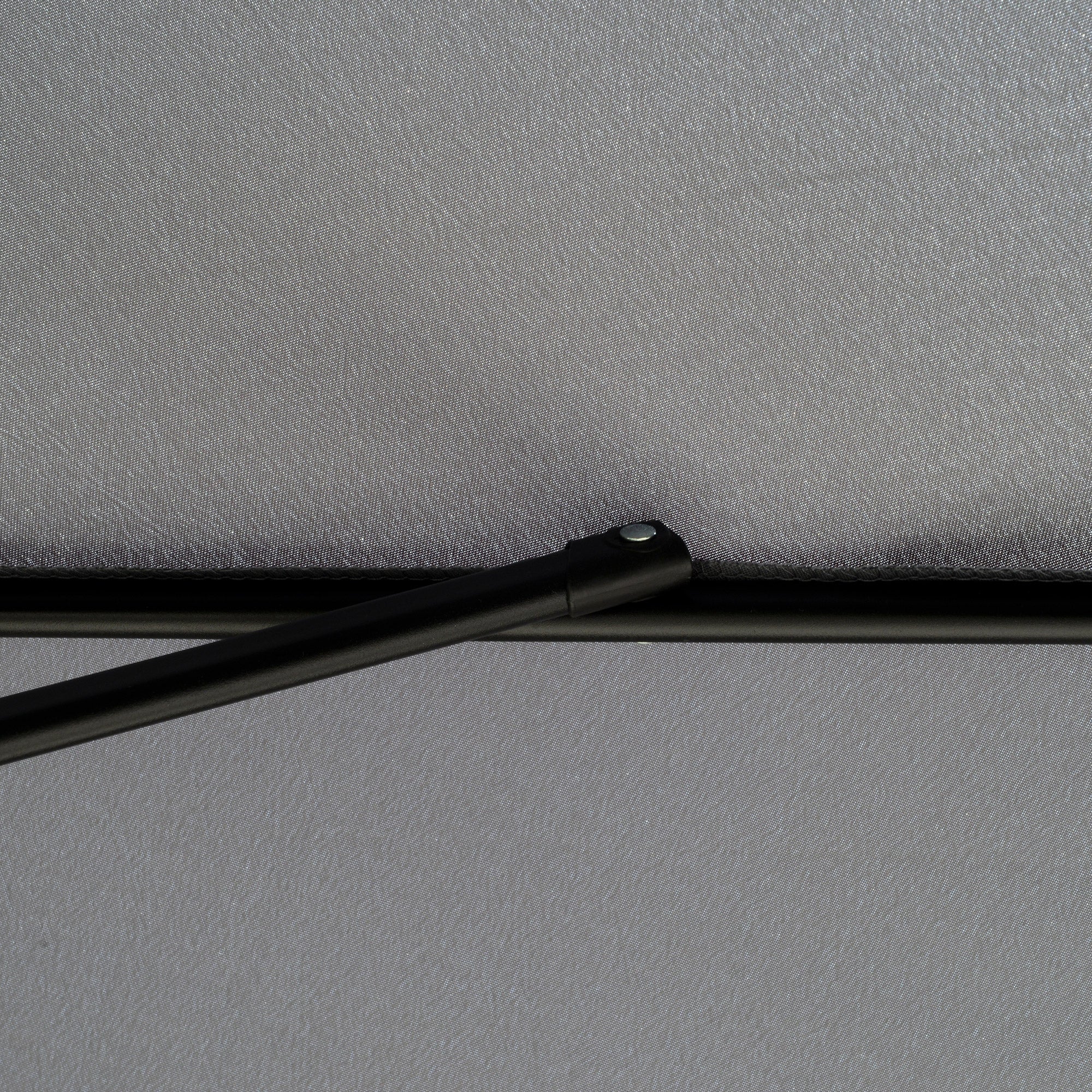 2.66m Patio Umbrella with Ruffles and Crank Handle - Charcoal Grey