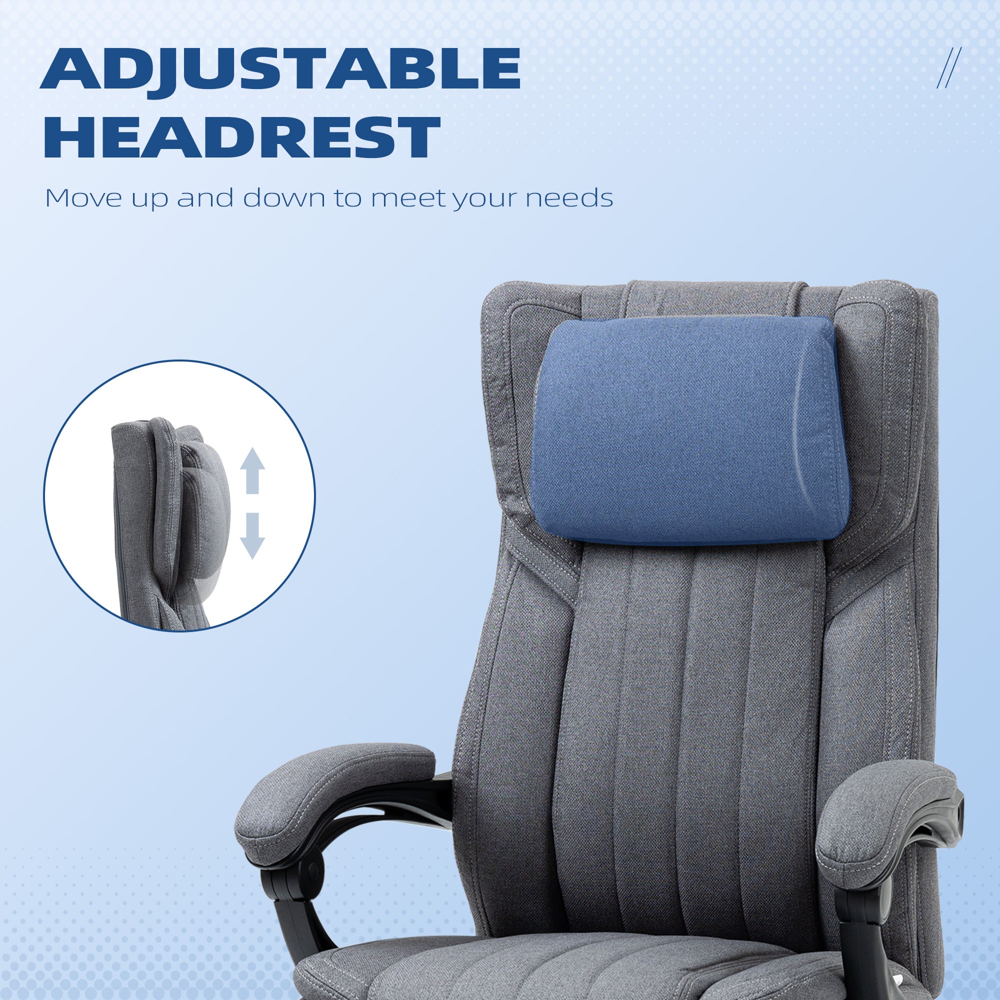 High Back Computer Desk Chair, Executive Office Chair with Adjustable Headrest, Footrest, Reclining Back, Dark Grey