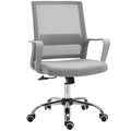 Ergonomic Mesh Office Desk Chair with Adjustable Height, Armrests & 360° Swivel Wheels - Grey