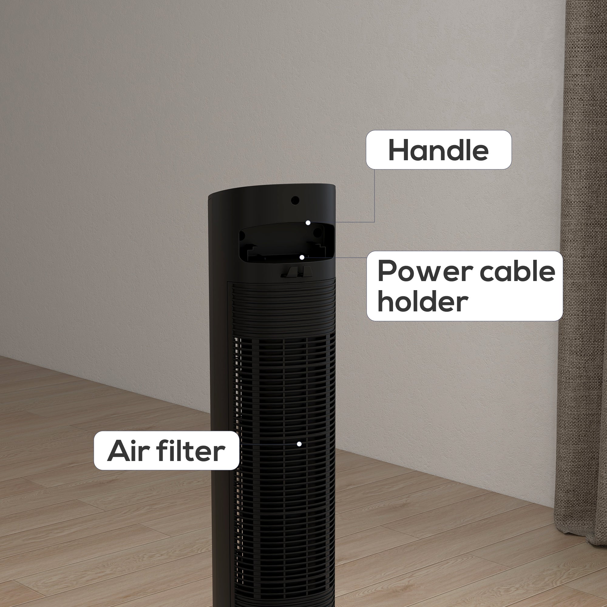 Tower Oscillating Fan, Electric Cooling Fan with Ice Pack, Remote, 3.5L Water Tank, 12H Timer, Sleep Mode