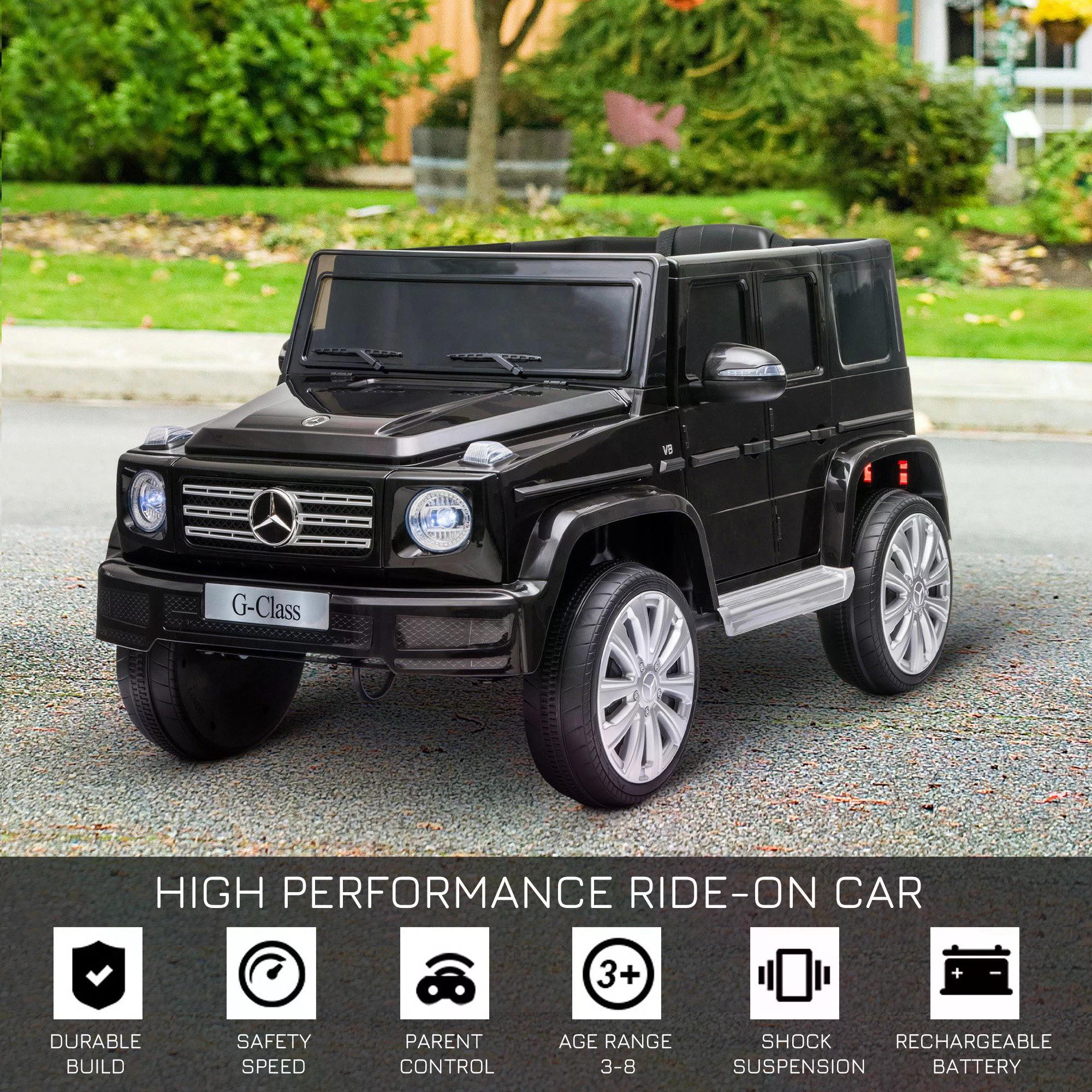 Compatible 12V Battery-powered Kids Electric Ride On Car Mercedes Benz G500 Toy with Parental Remote Control Music Lights MP3 Suspension Wheels