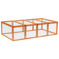 Wooden Rabbit Hutch with Wire Mesh Run 181x100x48 cm - Natural Wood