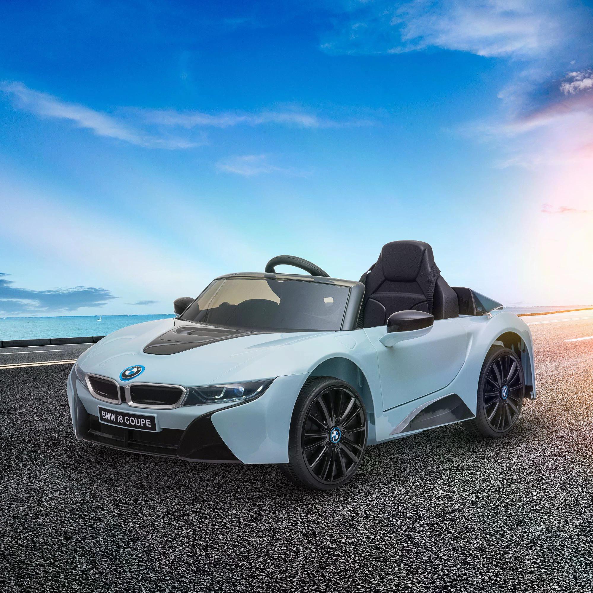 BMW I8 Coupe Licensed 6V Ride On Car Toy with Remote Control, Powered Electric Car, Music, Horn, for 3-8 Years, Blue