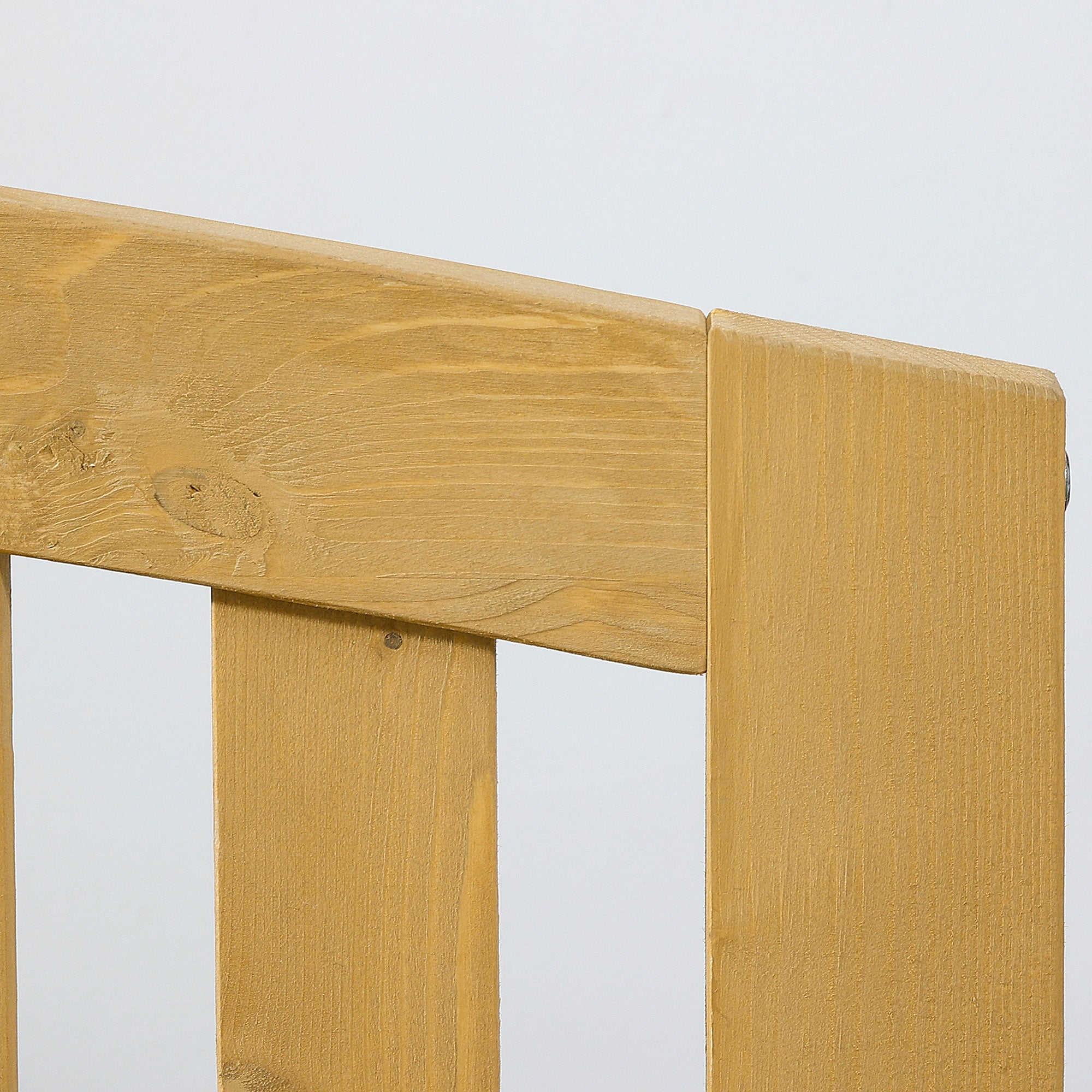 2 Seater Wooden Garden Bench with Armrest for Outdoor - Orange