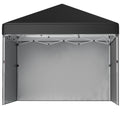 3 x 3m Pop Up Gazebo Event Shelter with Adjustable Height, 3 Sidewalls, Weight Bags & Wheeled Bag - Black