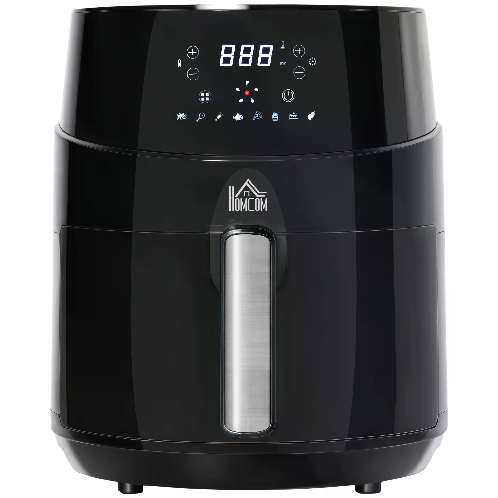 4.5L Digital Air Fryer, 1500W W/ Digital Display, Rapid Air Circulation, Adjustable Temperature, Timer and Nonstick Basket, Black