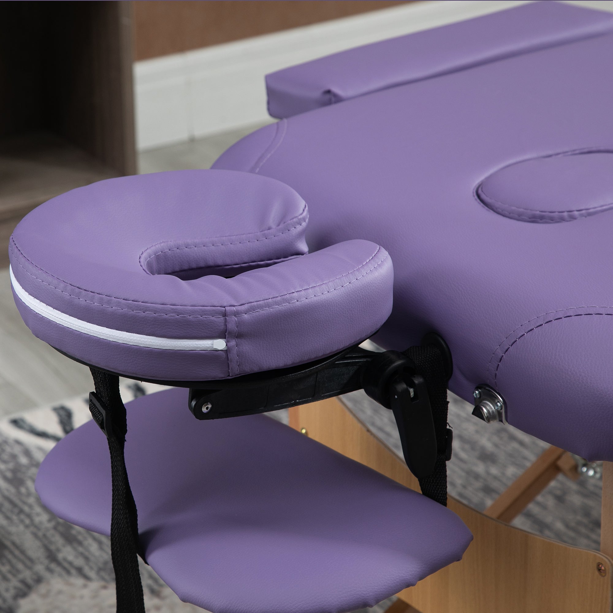 Massage Table Bed Couch Beauty Bed 2 Section Therapy Bed Lightweight Portable Folding Spa Bed Purple