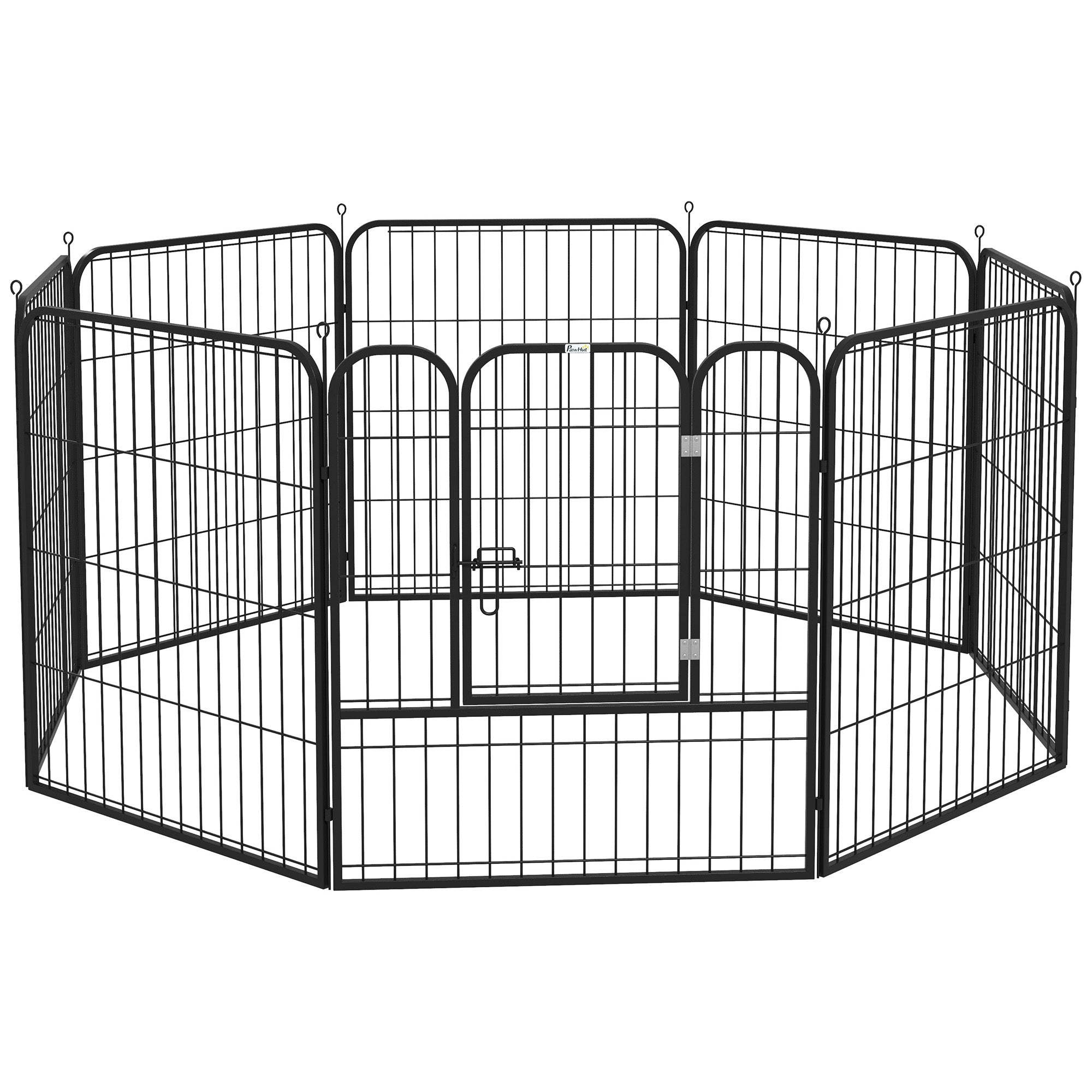 Heavy Duty 8 Panel Dog Play Pen Pet Playpen for Puppy Rabbit Enclosure Foldable Indoor Outdoor 80 x 80 cm