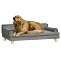 Dog Sofa with Legs for Large & Medium Dogs 100x62x32 cm Water-Resistant Fabric - Grey